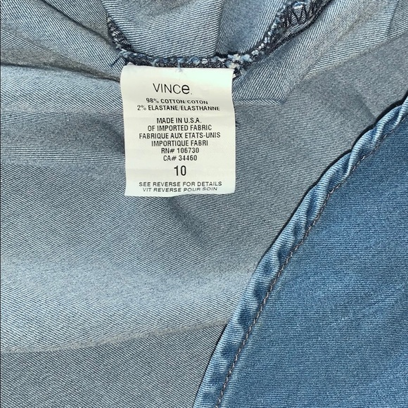 VINCE Jean Shirt Size 10 / Medium - Picture 9 of 11